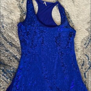 MAX Rave ~Royal Blue Sequin Top Large